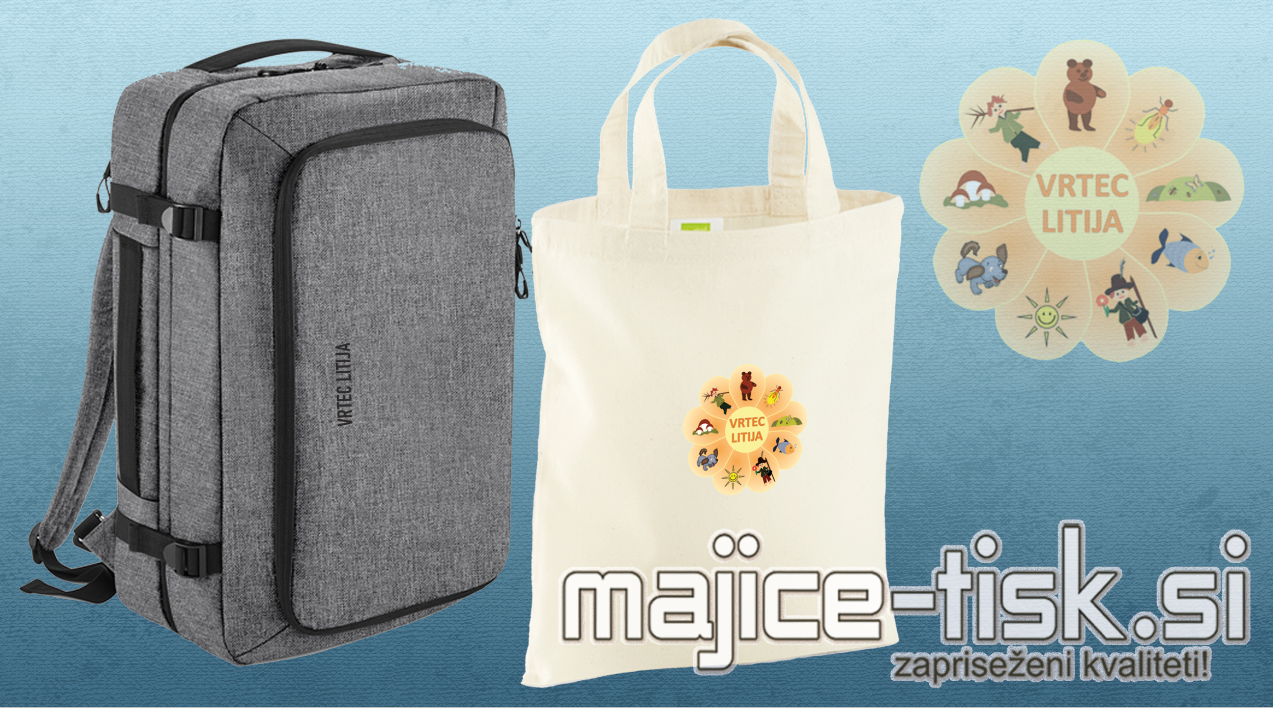 potovalni nahrbtnik s tiskom